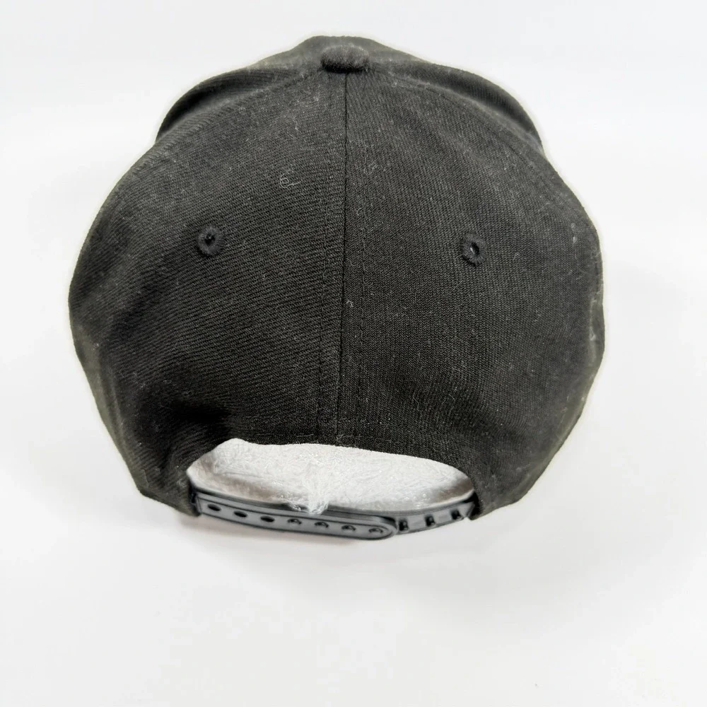 New York Mets New Era 9FIFTY Hat Blackout Tonal Black Logo Snapback Cap - Picture 4 of 7
